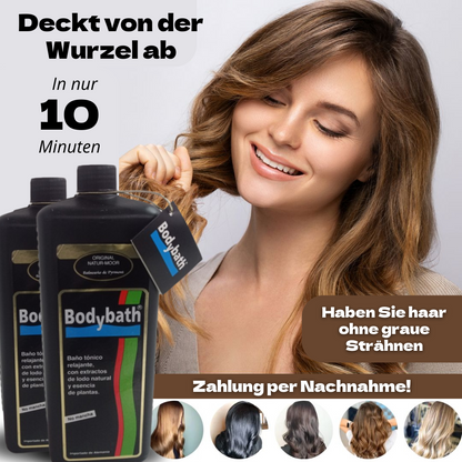 Body Bath Shampoo 3-in-1 für graues Haar + Umweltfreundlicher Bambuskamm GRATIS